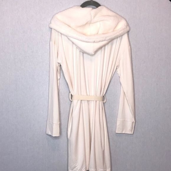 PURE FIBER HOODED JERSEY ROBE LOUNGEWEAR - Picture 7 of 9